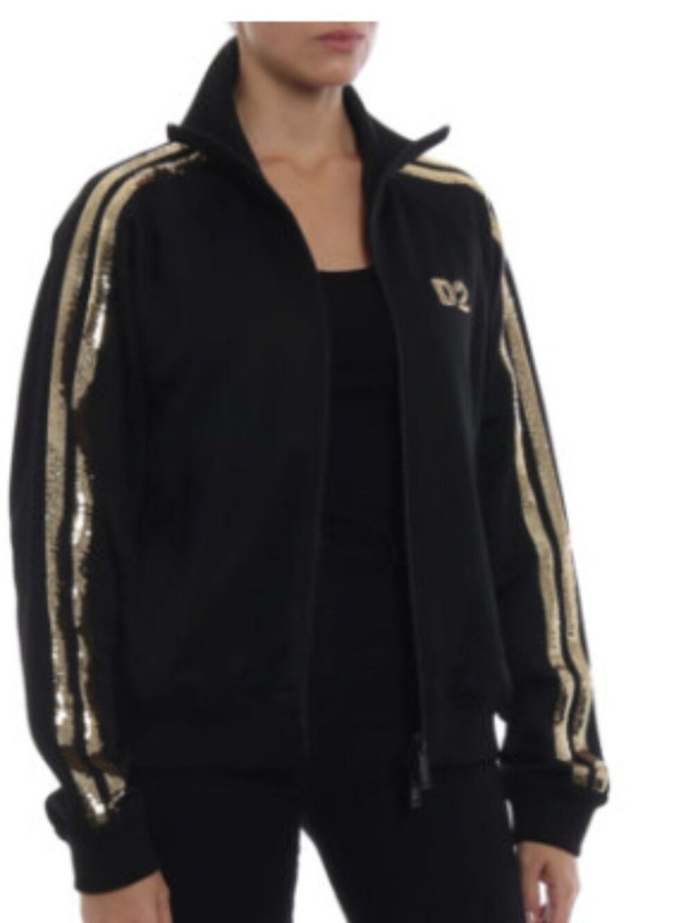 Dsquared2 Gold Sequin Embellished Track Jacket